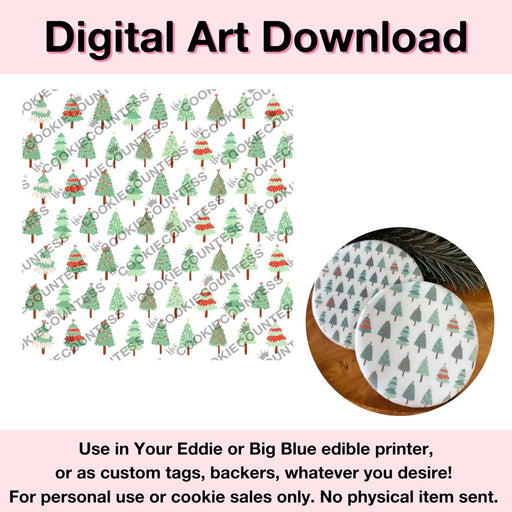 The Cookie Countess Digital Art Download Whimsical Christmas Tree Farm - Digital Artwork Download