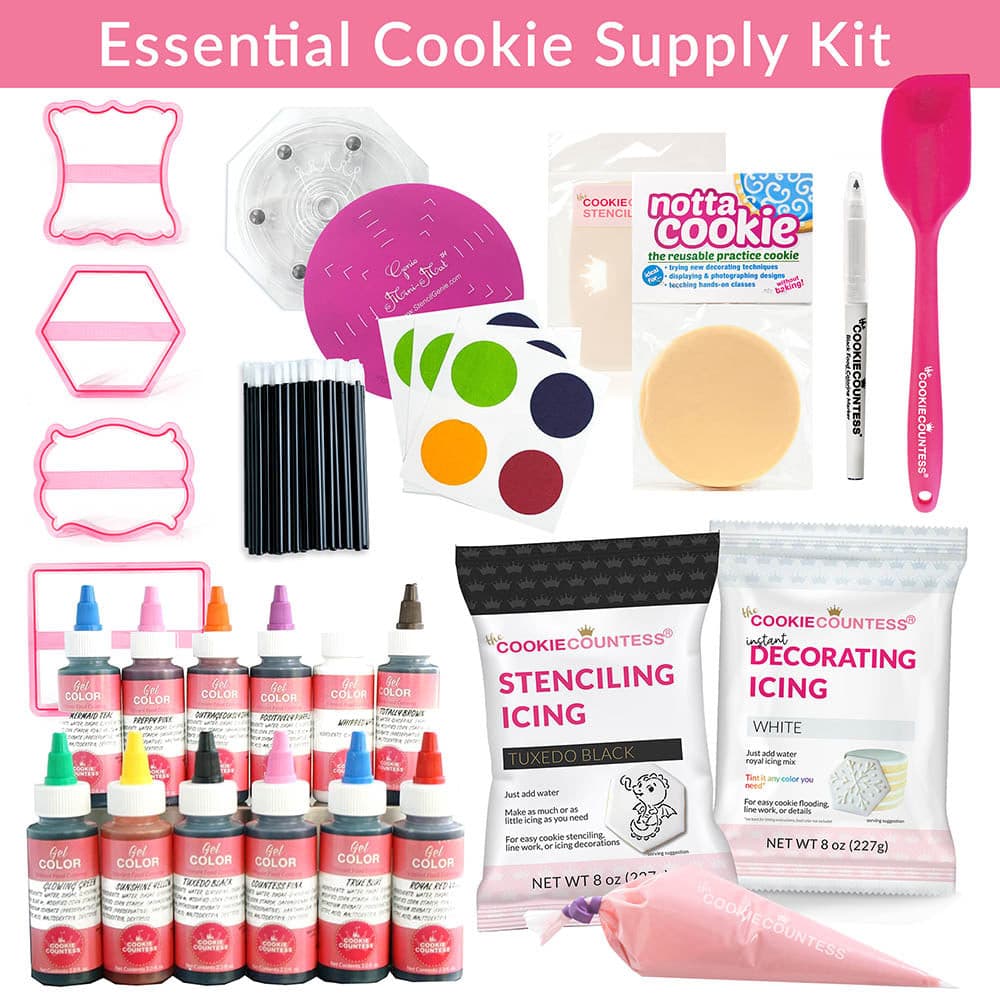 The Essentials – Cookie Decorating Supplies and Tools Kit – Columbus Cookie  Academy