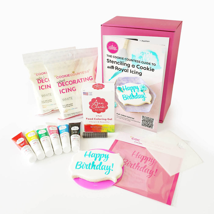 The Cookie Countess Gift Set Starter Kit Learn to Stencil Cookies: Beginner's Decorating Kit