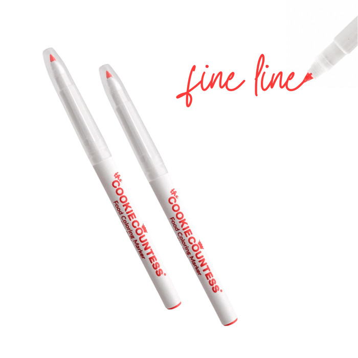 The Cookie Countess Ingredients Red Fine Tip Food Marker - 2 Pack