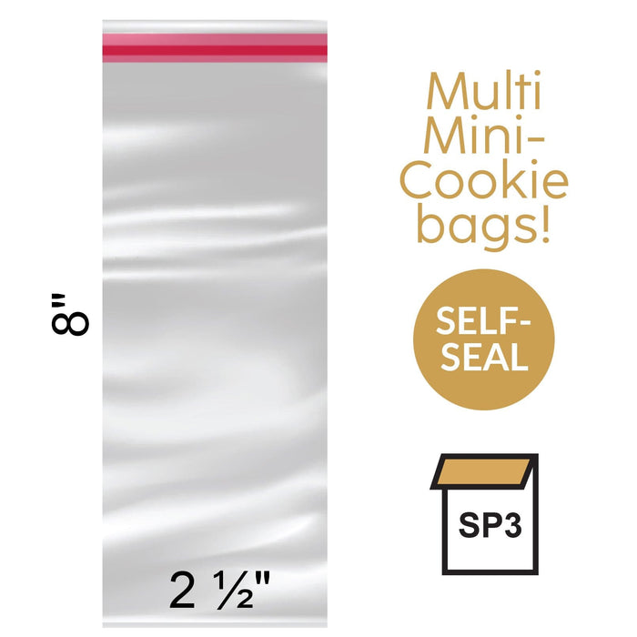Tall Skinny Bags for Mini Cookies - Crystal Clear Pack of 100