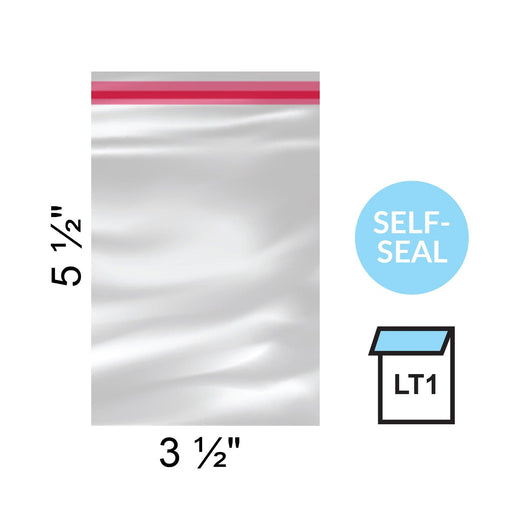 The Cookie Countess Packaging Clear Lip & Tape Bags 3 1/2 x 5 1/2" - pack of 100