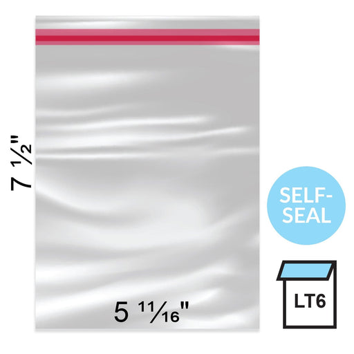 The Cookie Countess Packaging Clear Lip & Tape Bags 5 11/16 x 7 1/2" - pack of 100