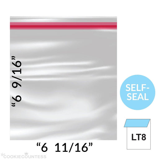 The Cookie Countess Packaging Clear Lip & Tape Bags 6 11/16" x 6 9/16" - Pack of 100