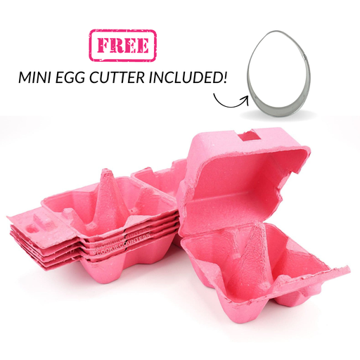 The Cookie Countess Packaging Mini Pink Egg Cartons