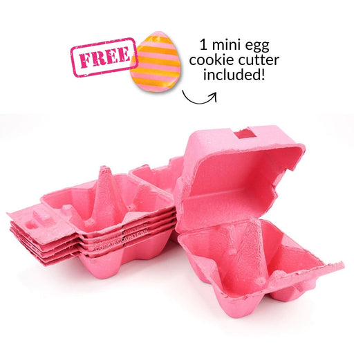 The Cookie Countess Packaging Mini Pink Egg Cartons