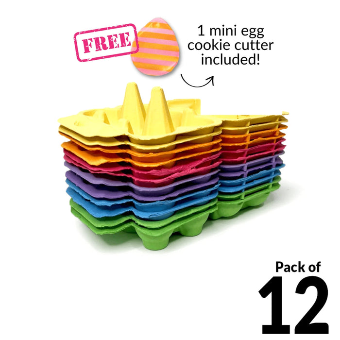 The Cookie Countess Packaging Pack of 12 Multicolor Egg Cartons