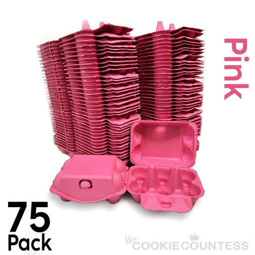 The Cookie Countess Packaging Pink Egg Cartons - Bulk Set of 75