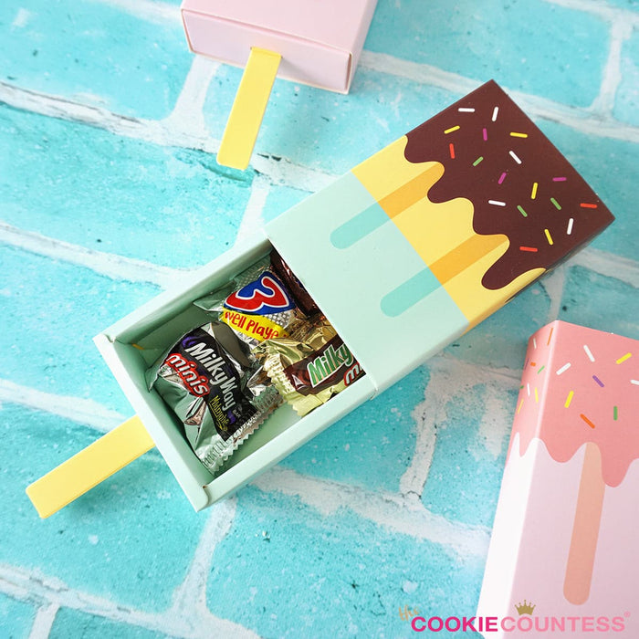 The Cookie Countess Packaging Popsicle Treat Box, Set of 6