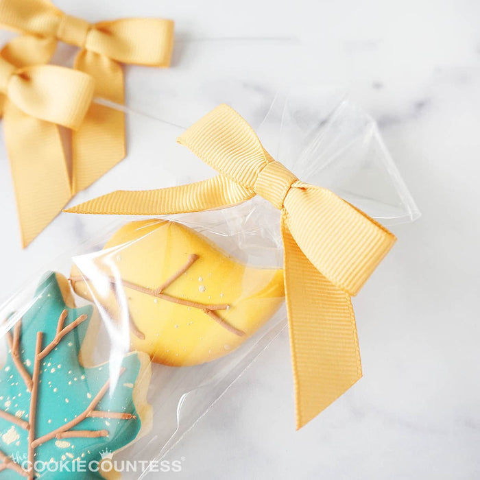 Twist Tie Bows, Gold Ribbon for Gift Wrapping and Algeria