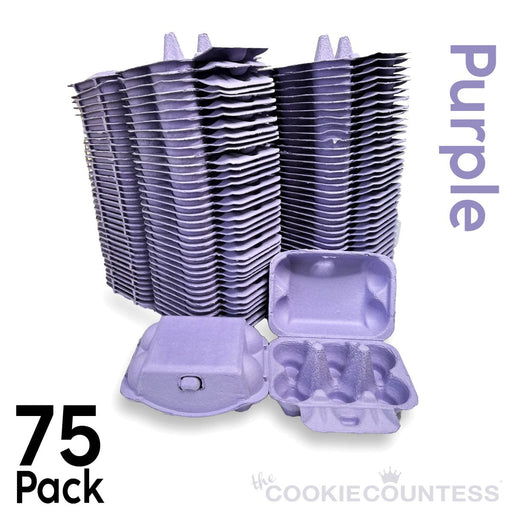 The Cookie Countess Packaging Purple Egg Cartons - Bulk set of 75