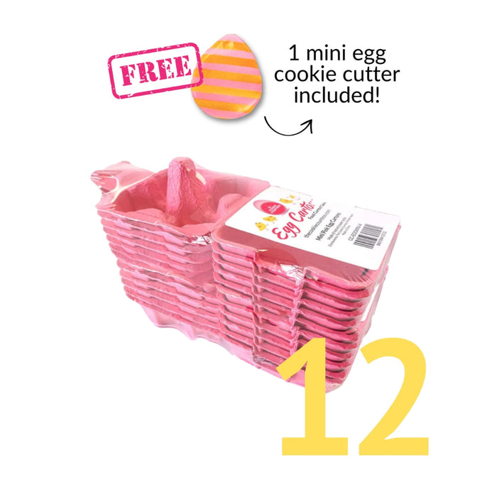The Cookie Countess Packaging Set of 12 Mini Pink Egg Cartons