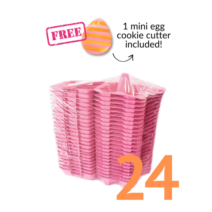 The Cookie Countess Packaging Set of 24 Mini Pink Egg Cartons