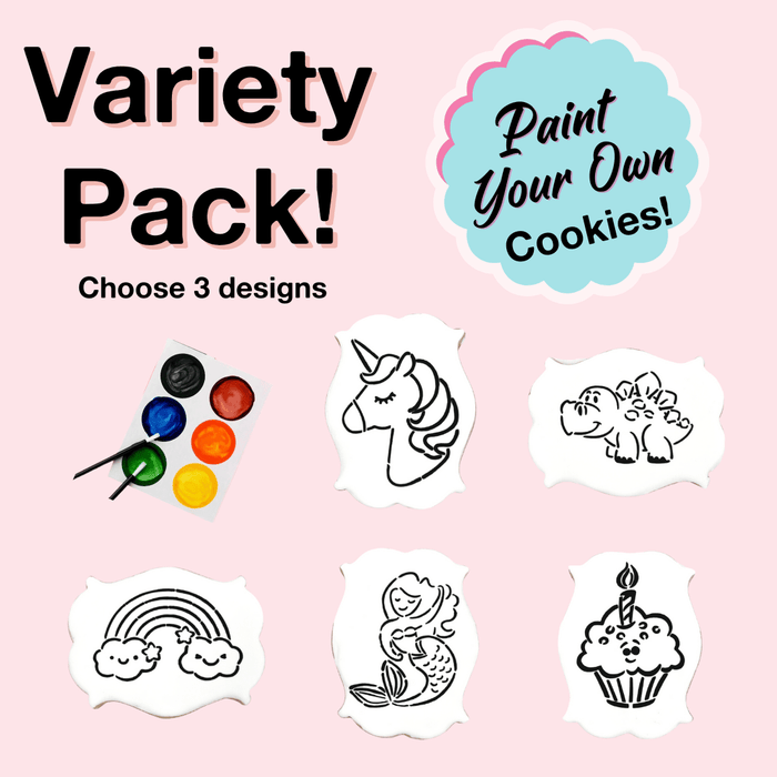 The Cookie Countess Paint Your Own Cookie - Variety pack of 6 cookies