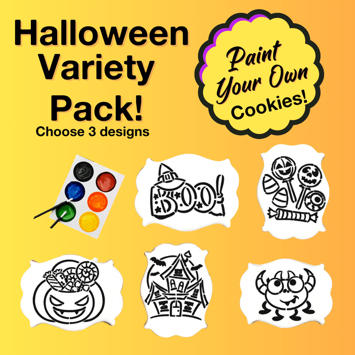The Cookie Countess Paint Your Own Cookies - Halloween Variety Pack, 6 Cookies