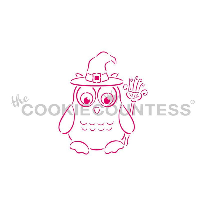 The Cookie Countess PYO Stencil Baby Owl Witch PYO Stencil
