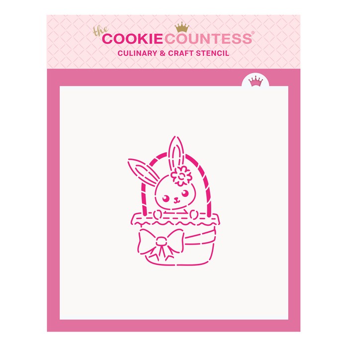 The Cookie Countess PYO Stencil Basket Bunny PYO Stencil