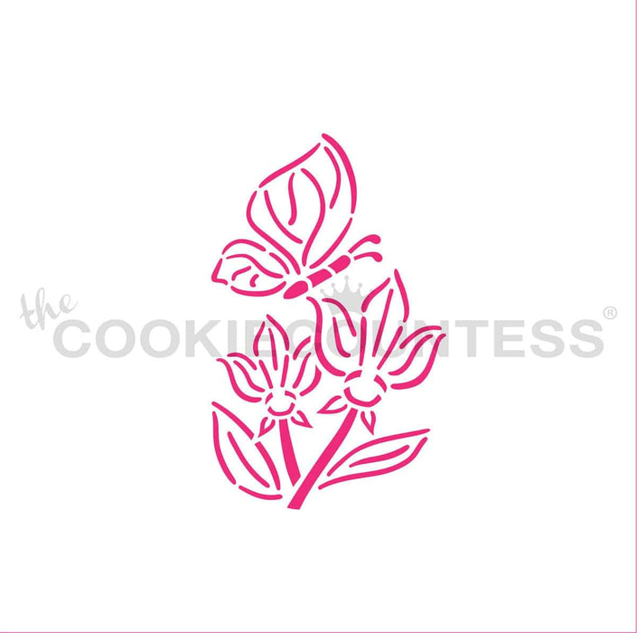 The Cookie Countess PYO Stencil Butterfly and Flower PYO Stencil