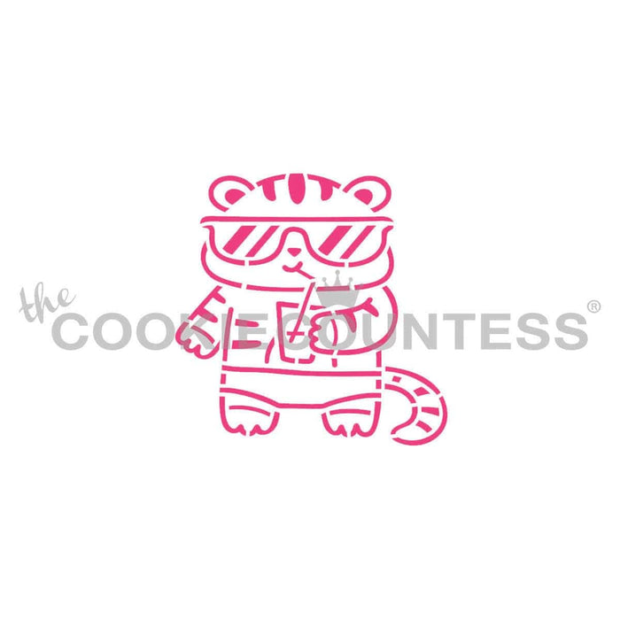 The Cookie Countess PYO Stencil Cool Summer Tiger PYO Stencil