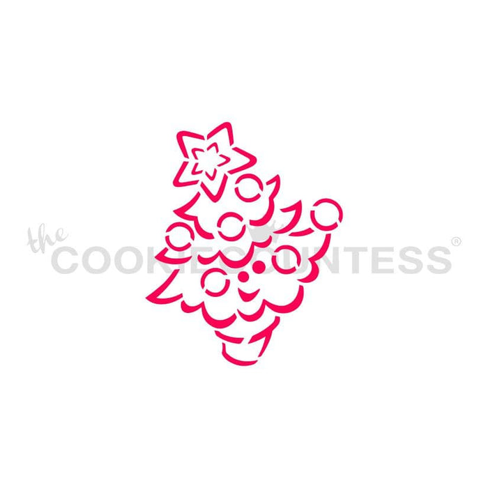 The Cookie Countess PYO Stencil Cute Christmas Tree PYO Stencil - Drawn by Krista