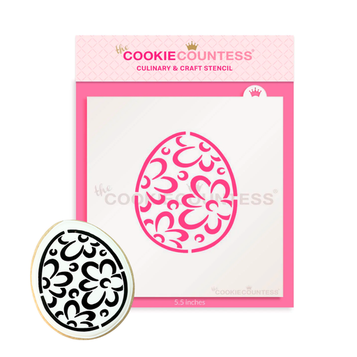 The Cookie Countess PYO Stencil Default Easter Egg Flowers PYO Stencil - Drawn by Krista