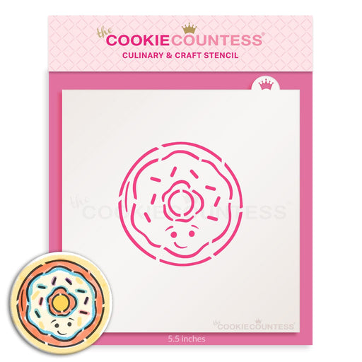 The Cookie Countess PYO Stencil Donut PYO Stencil - Drawn by Krista