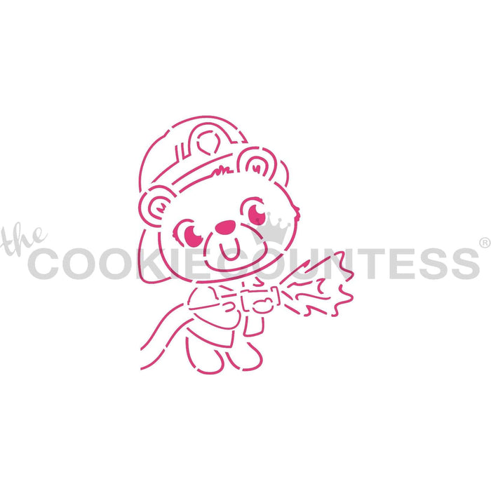 The Cookie Countess PYO Stencil Fireman Bear PYO Stencil