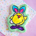 The Cookie Countess PYO Stencil Fluffy Chick in Bunny Costume PYO Stencil - Drawn by Krista