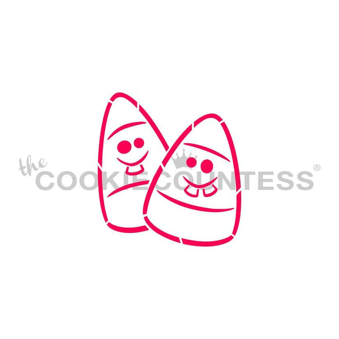 The Cookie Countess PYO Stencil Goofy Candy Corn Stencil - Drawn by Krista