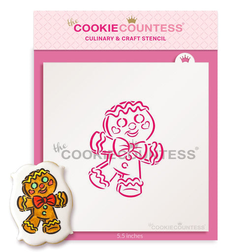 The Cookie Countess PYO Stencil Happy Gingerbread Man PYO Stencil - Drawn by Krista