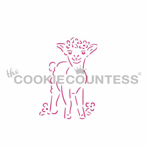 The Cookie Countess PYO Stencil Lamb with Flower Crown PYO Stencil