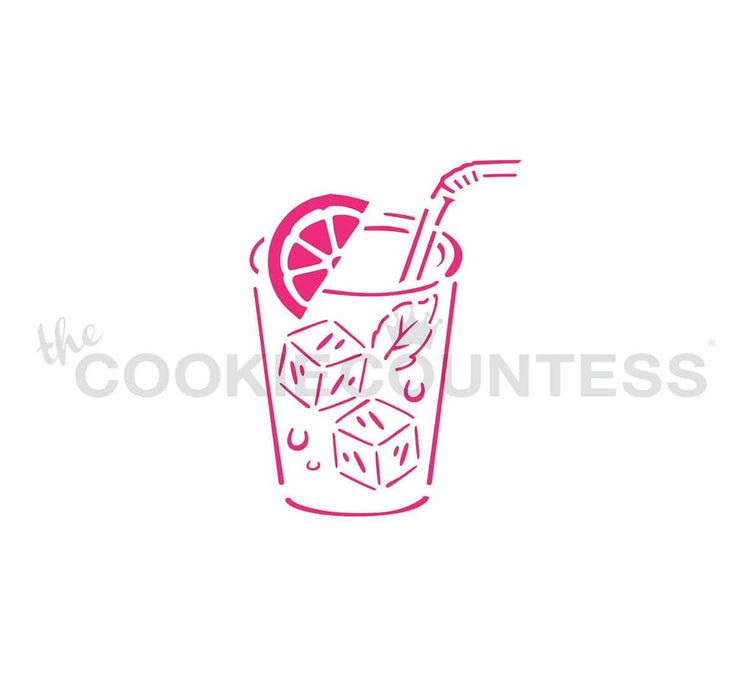 The Cookie Countess PYO Stencil Lemonade Glass PYO Stencil