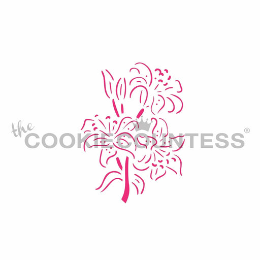The Cookie Countess PYO Stencil Lilies PYO Stencil