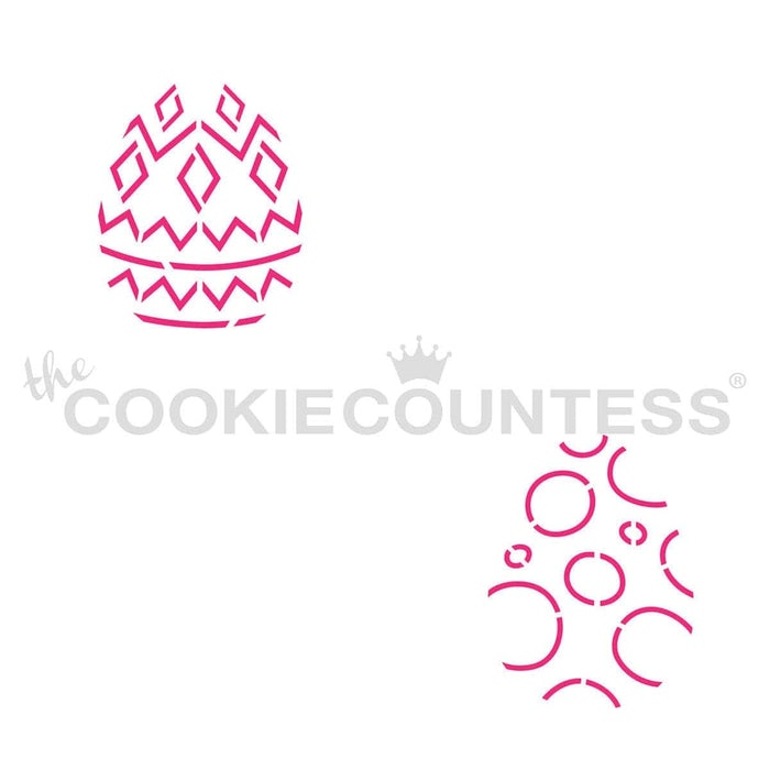The Cookie Countess PYO Stencil Mini Egg Dots and Diamonds PYO Stencil