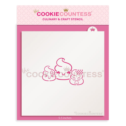 The Cookie Countess PYO Stencil Poop Emoji PYO Stencil