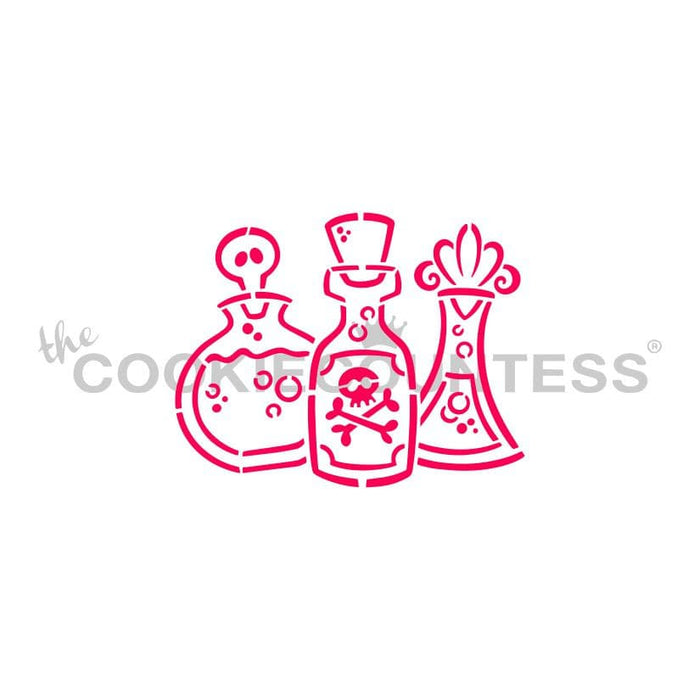 The Cookie Countess PYO Stencil Potion Bottles Stencil