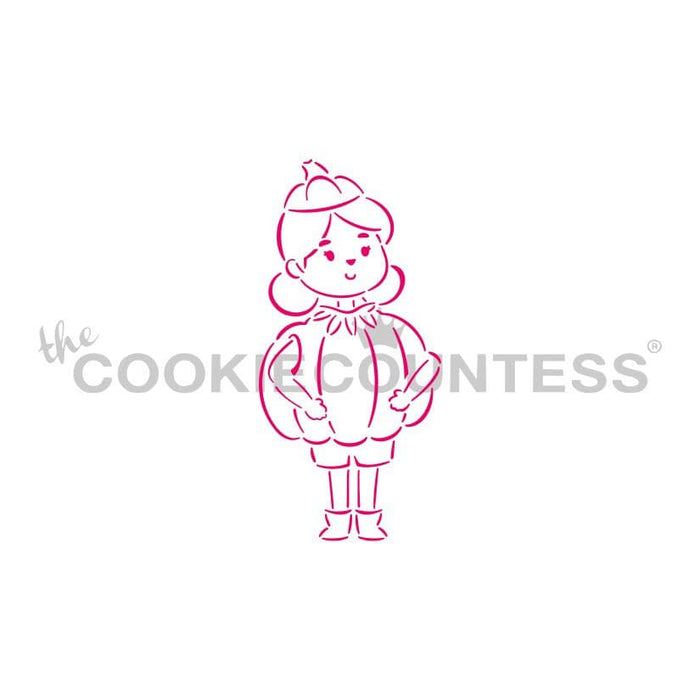 The Cookie Countess PYO Stencil Pumpkin Girl PYO Stencil
