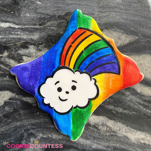 The Cookie Countess PYO Stencil Rainbow Cloud PYO Stencil - Drawn by Krista