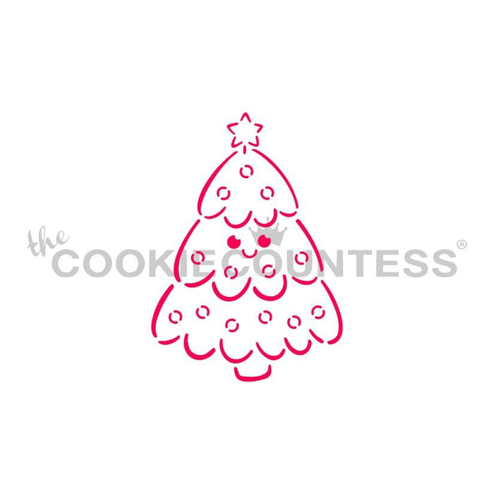 The Cookie Countess PYO Stencil Smiling Christmas Tree PYO Stencil