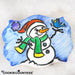 The Cookie Countess PYO Stencil Snowman With Bird PYO Stencil - Drawn by Krista
