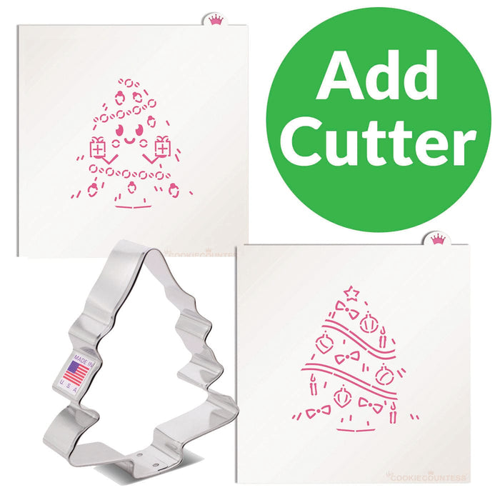 The Cookie Countess PYO Stencil Stencils and Cookie Cutter Christmas Tree PYO Stencil Set