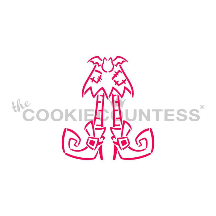 The Cookie Countess PYO Stencil Witch Legs Stencil - Drawn by Krista