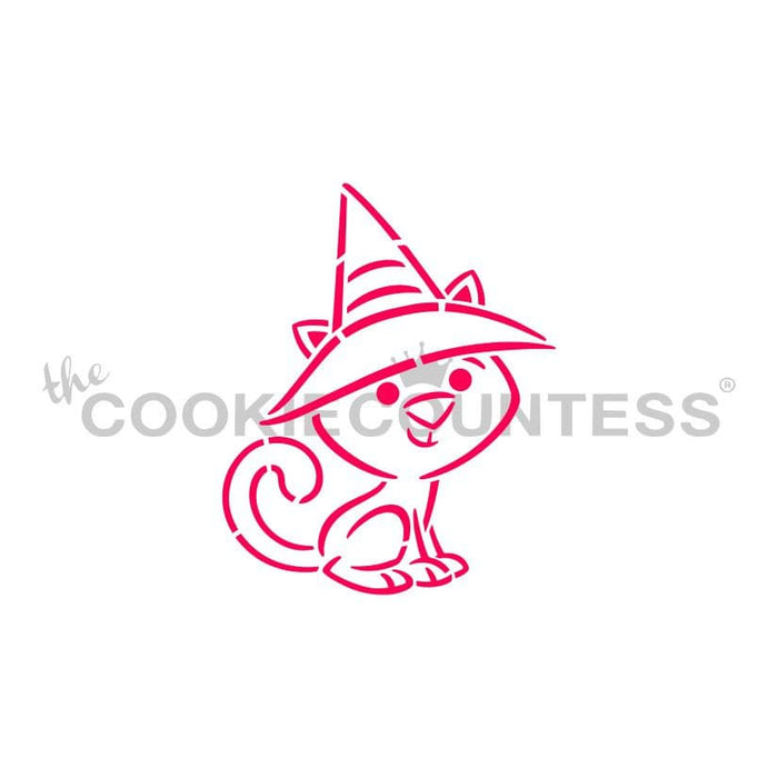 The Cookie Countess PYO Stencil Witchy Kitten PYO Stencil - Drawn by Krista
