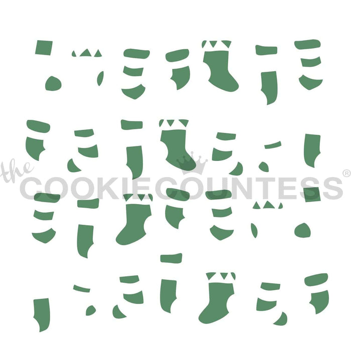 The Cookie Countess Stencil 2 Piece Christmas Stockings Stencil
