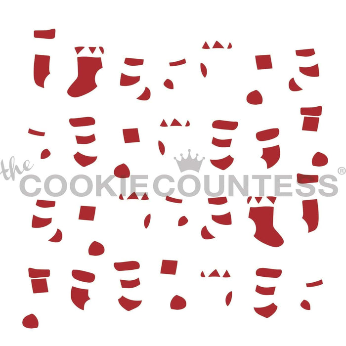 The Cookie Countess Stencil 2 Piece Christmas Stockings Stencil