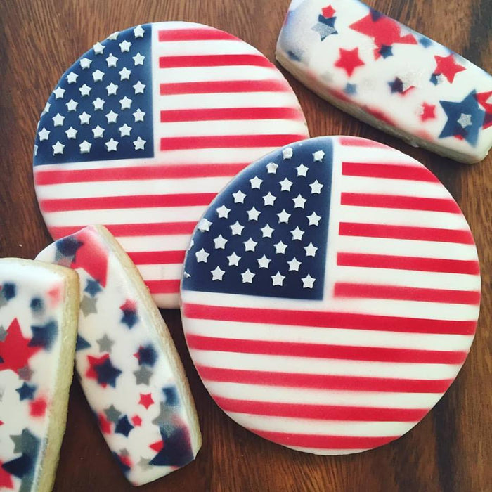 2 Piece American Flag Stencil 4th of July - Cookie Stencil — The Cookie  Countess