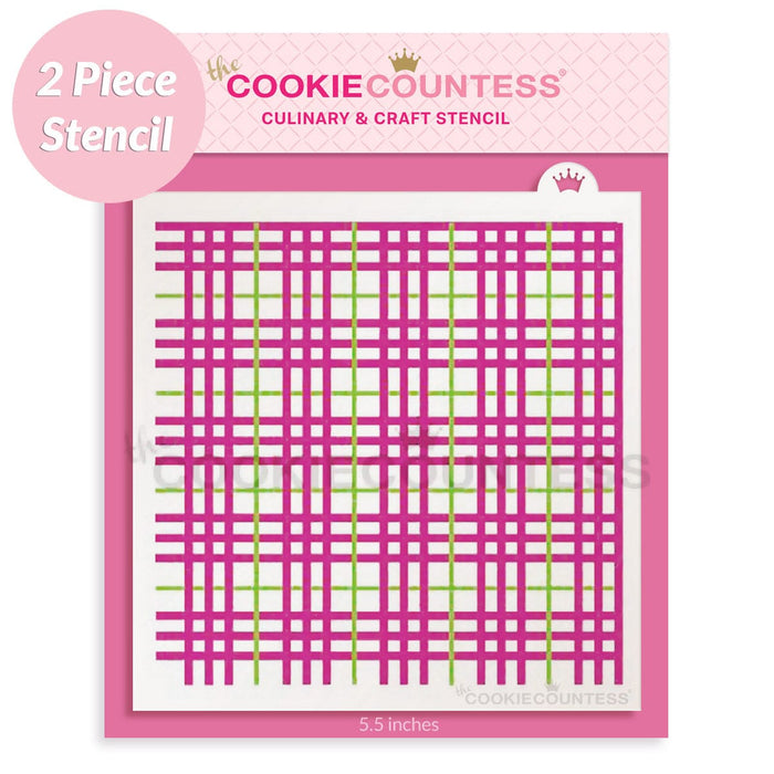 The Cookie Countess Stencil 2 Piece Plaid Stencil