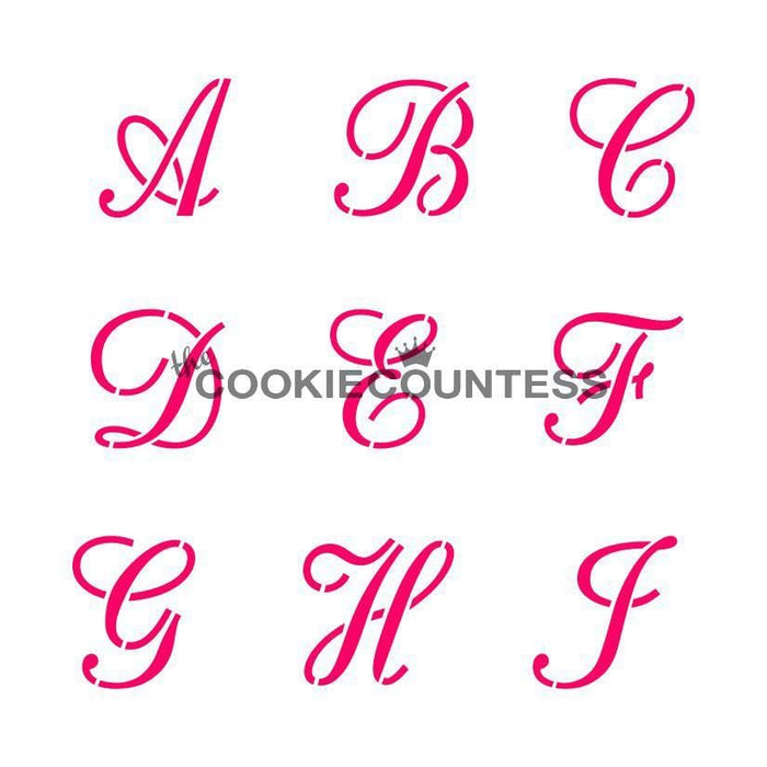 Printable Calligraphy Letter Stencils  Free printable letter stencils,  Letter stencils printables, Stencils printables