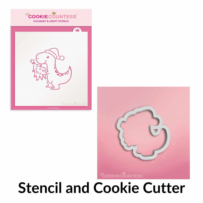 The Cookie Countess Stencil and Cookie Cutter Sets Stencil and Cookie Cutter Tree Rex PYO