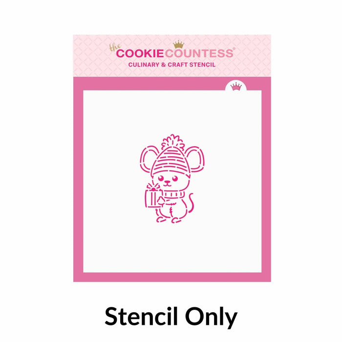 The Cookie Countess Stencil and Cookie Cutter Sets Stencil Only Present Mouse PYO